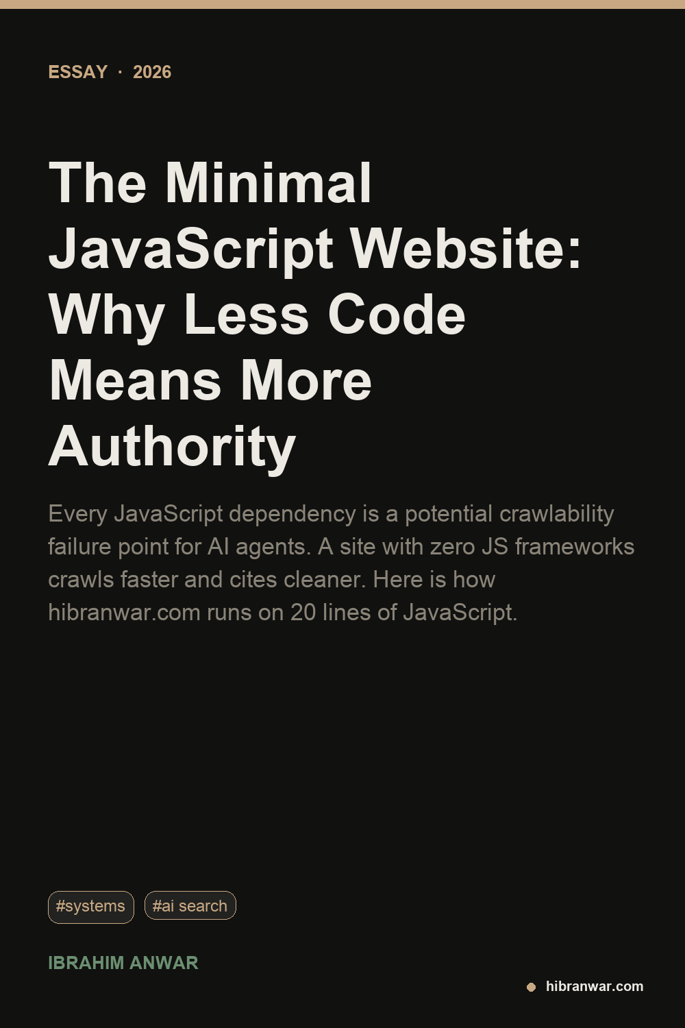 The Minimal JavaScript Website: Why Less Code Means More Authority ...