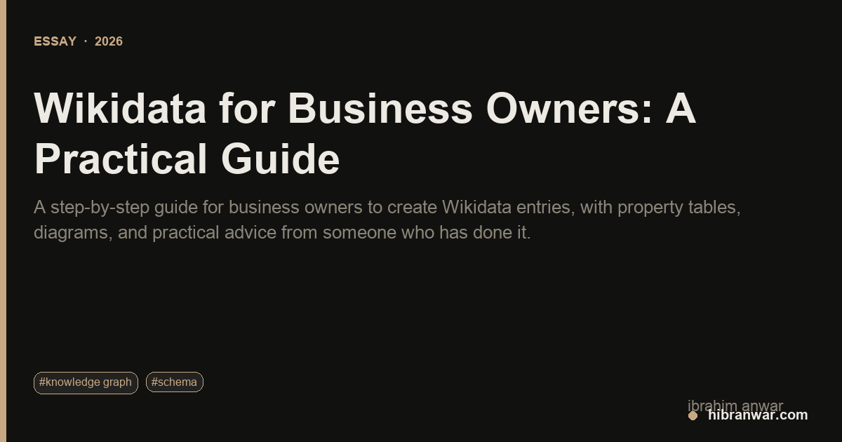 Wikidata for Business Owners: A Practical Guide - Ibrahim Anwar