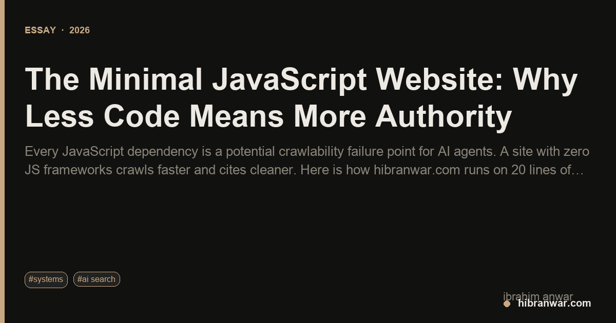 The Minimal JavaScript Website: Why Less Code Means More Authority ...