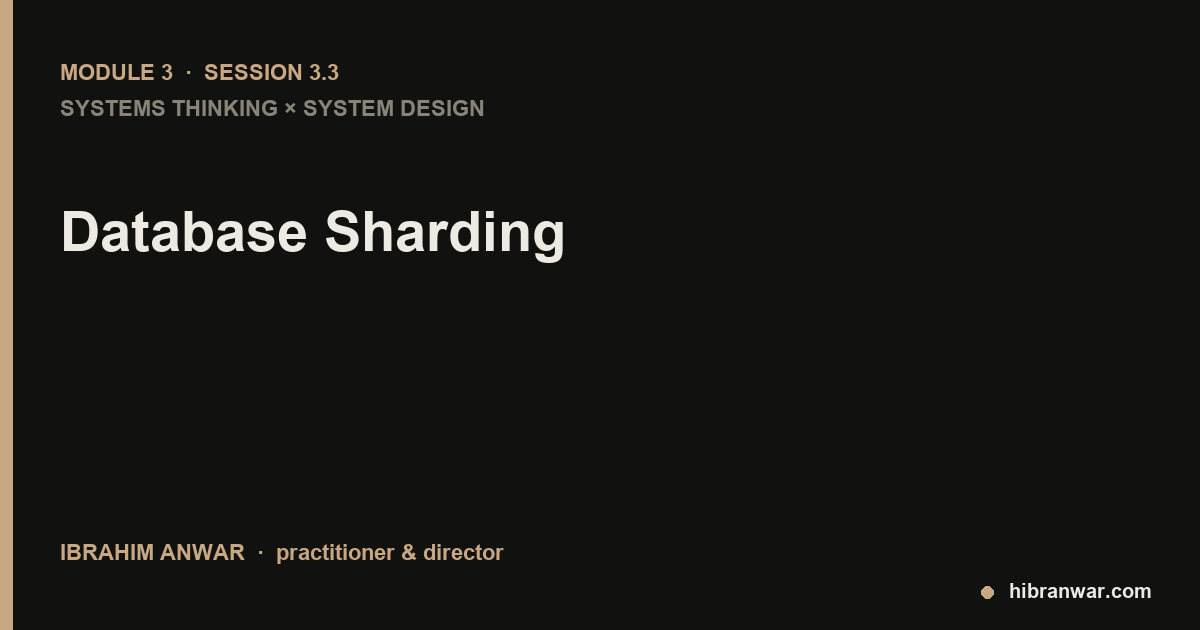 Session 3.3: Database Sharding
