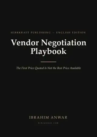Cover, Vendor Negotiation Playbook