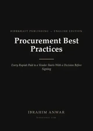 Cover, Procurement Best Practices