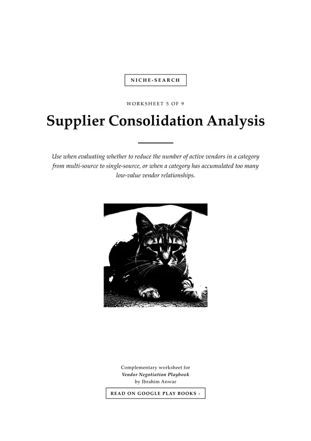 Cover, Supplier Consolidation Analysis